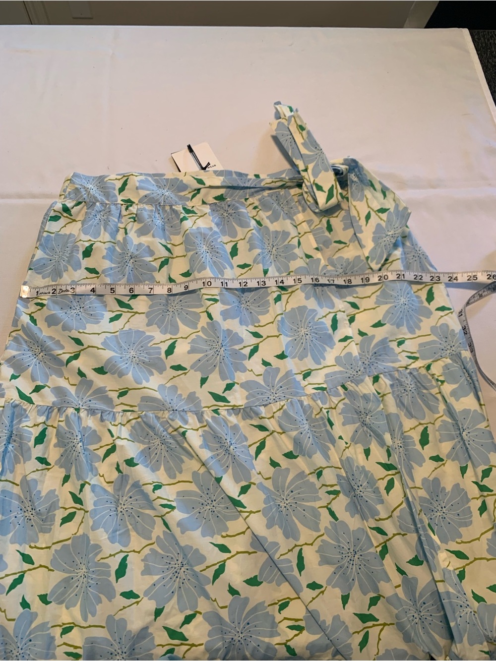 NWT Who What Wear x Target Romantic Tiered Maxi Wrap Skirt Blue Cream Floral XL - Picture 9 of 9